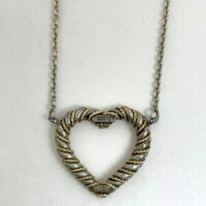 Tiffany Co Open Heart Twist Necklace Sterling Silver Gold